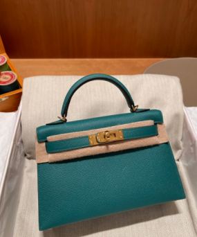 에르메스 미니 켈리백19 그린 금장 앱송